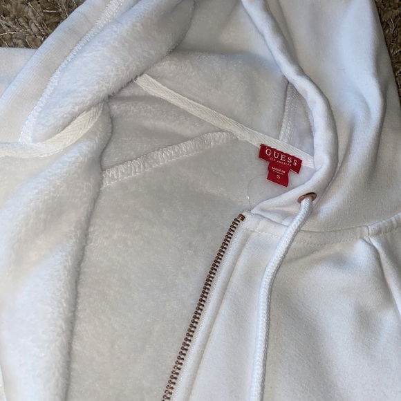 Women’s White Guess Zip Up Hoodie - Picture 5 of 6